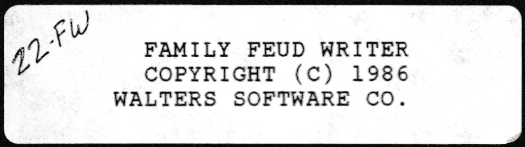 Family Feud Writer Floppy Disk